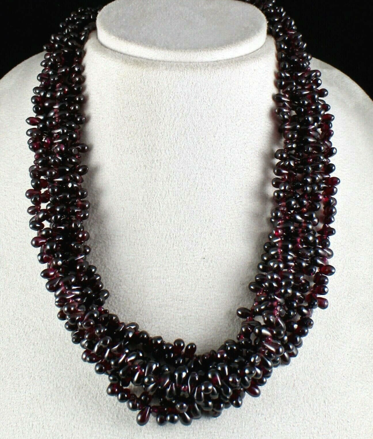 Natural Red Garnet Tear Drop Beads Necklace 5 L 1556 Ct Fashion Gemstone