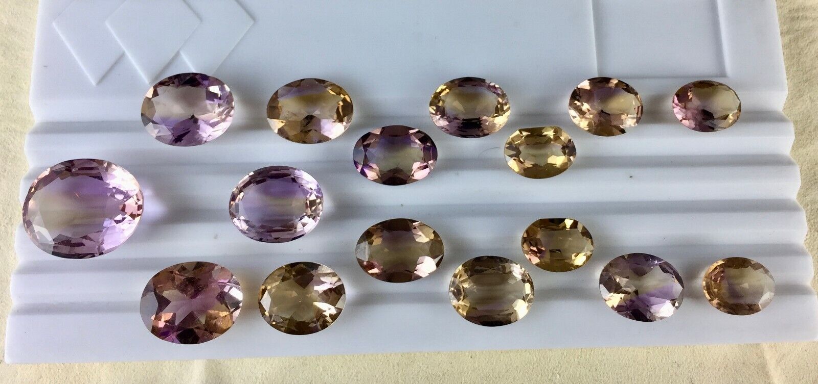 Natural Ametrine Oval Cut Gemstone 16 Pcs 317 Carats Gemstone Earring Ring Set