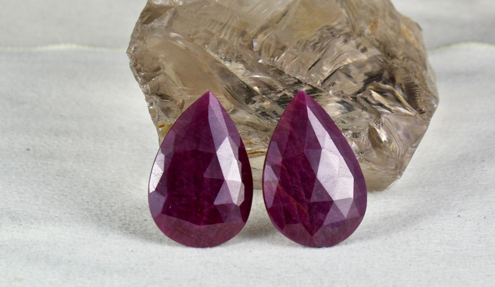 Natural Unheat Ruby Pear Faceted Cabochon 4pc 110ct Loose Gemstone Earrings