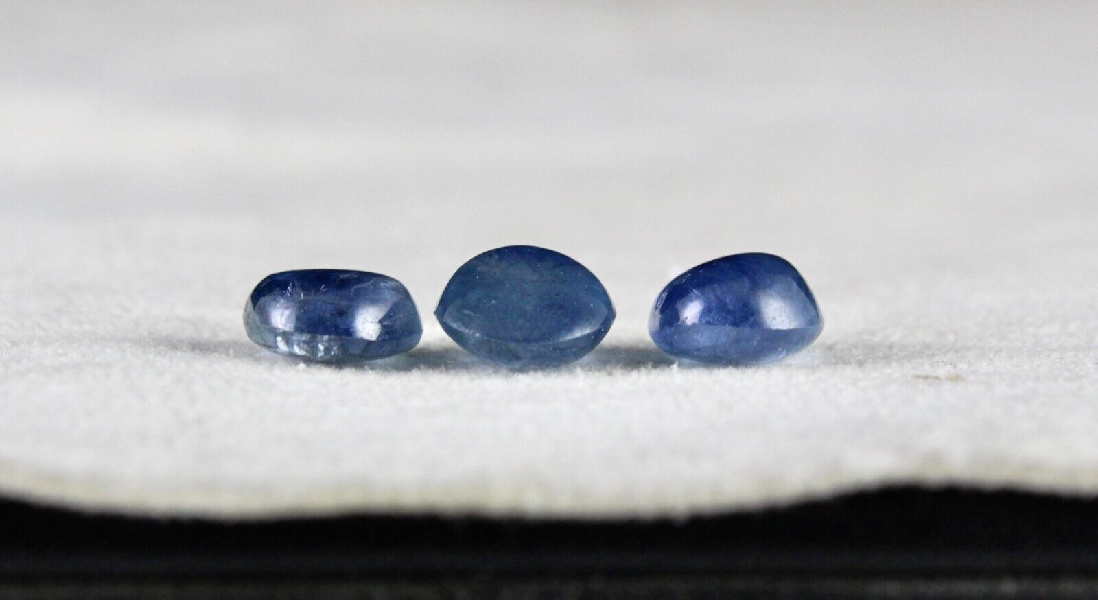 NATURAL BURMESE BLUE SAPPHIRE 3Pc 10.09 CT FANCY OVAL CABOCHON GEMSTONE FOR RING