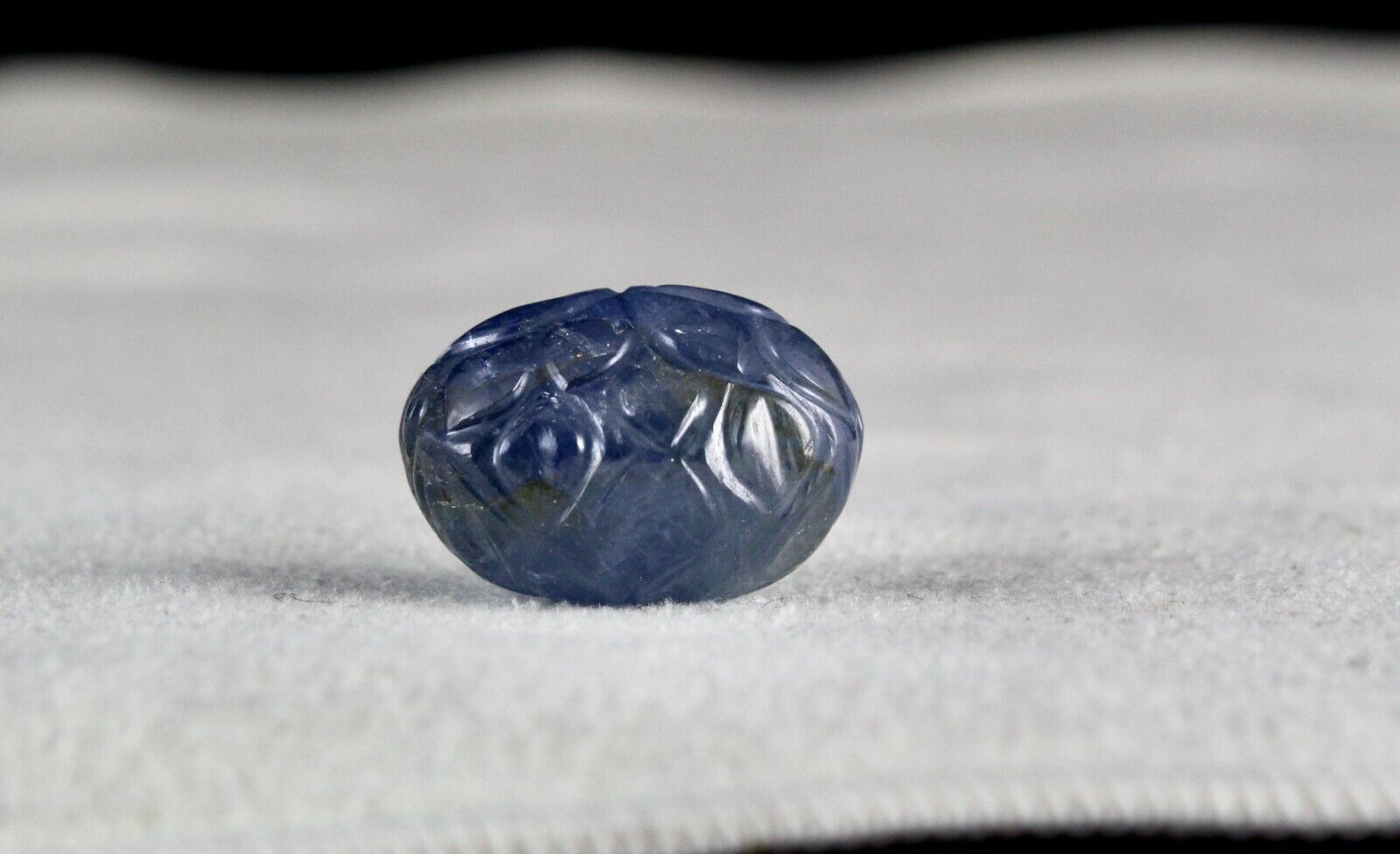 ANTIQUE NATURAL BLUE SAPPHIRE CARVED OVAL 40.54 CARATS GEMSTONE FOR DESIGNING