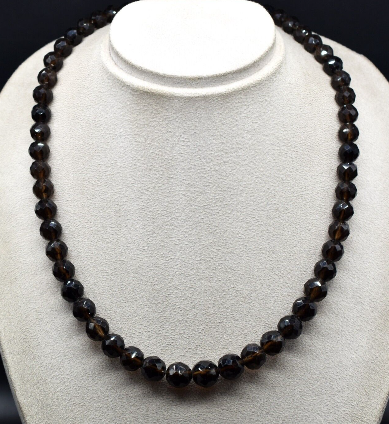 Natural Smoky Quartz Faceted Gemstone Necklace Beads Drilled 507 Ct Fashion
