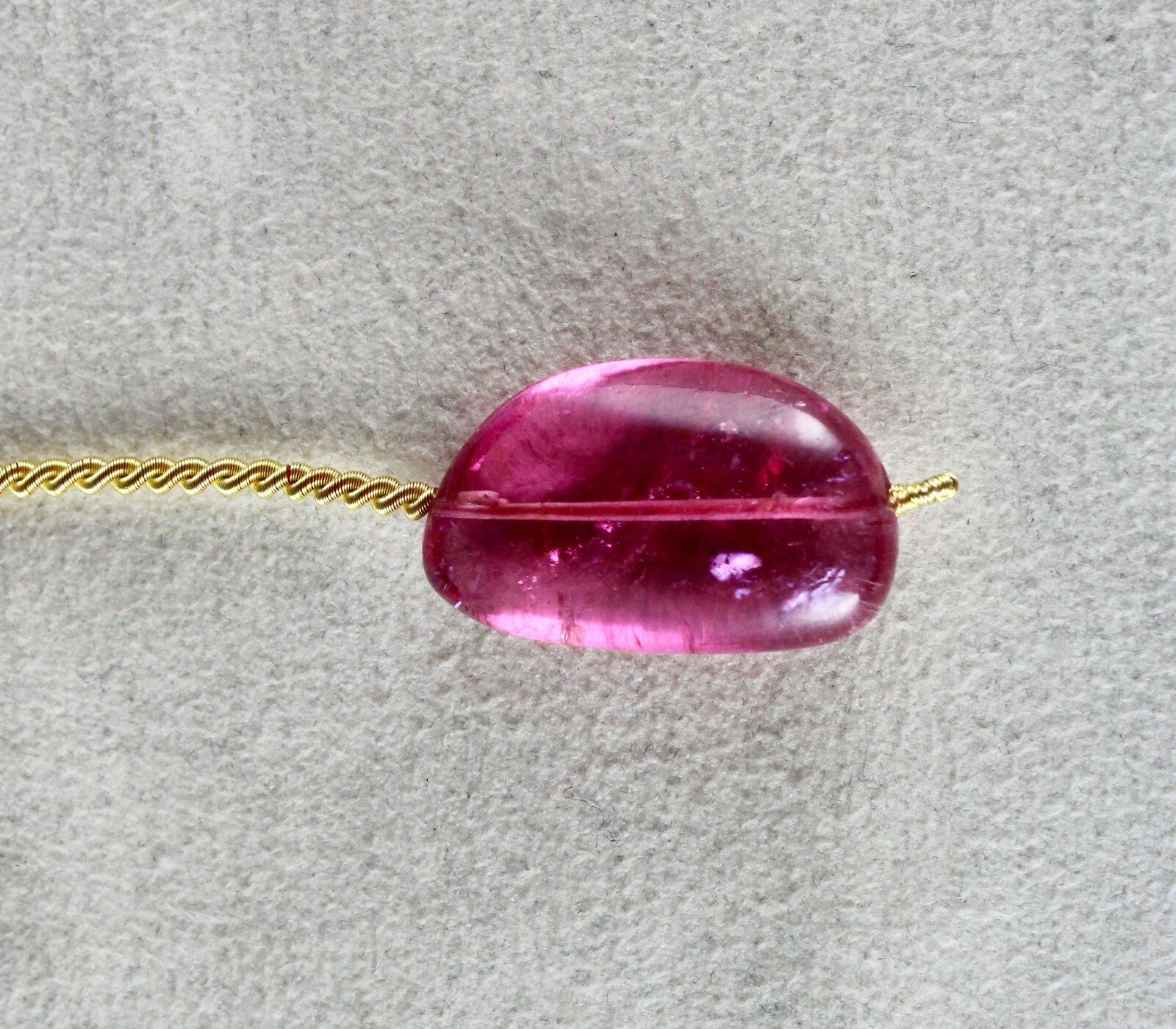 Certified Natural Tourmaline Rubellite 26.65 Ct Bead Cabochon Drilled Pendant