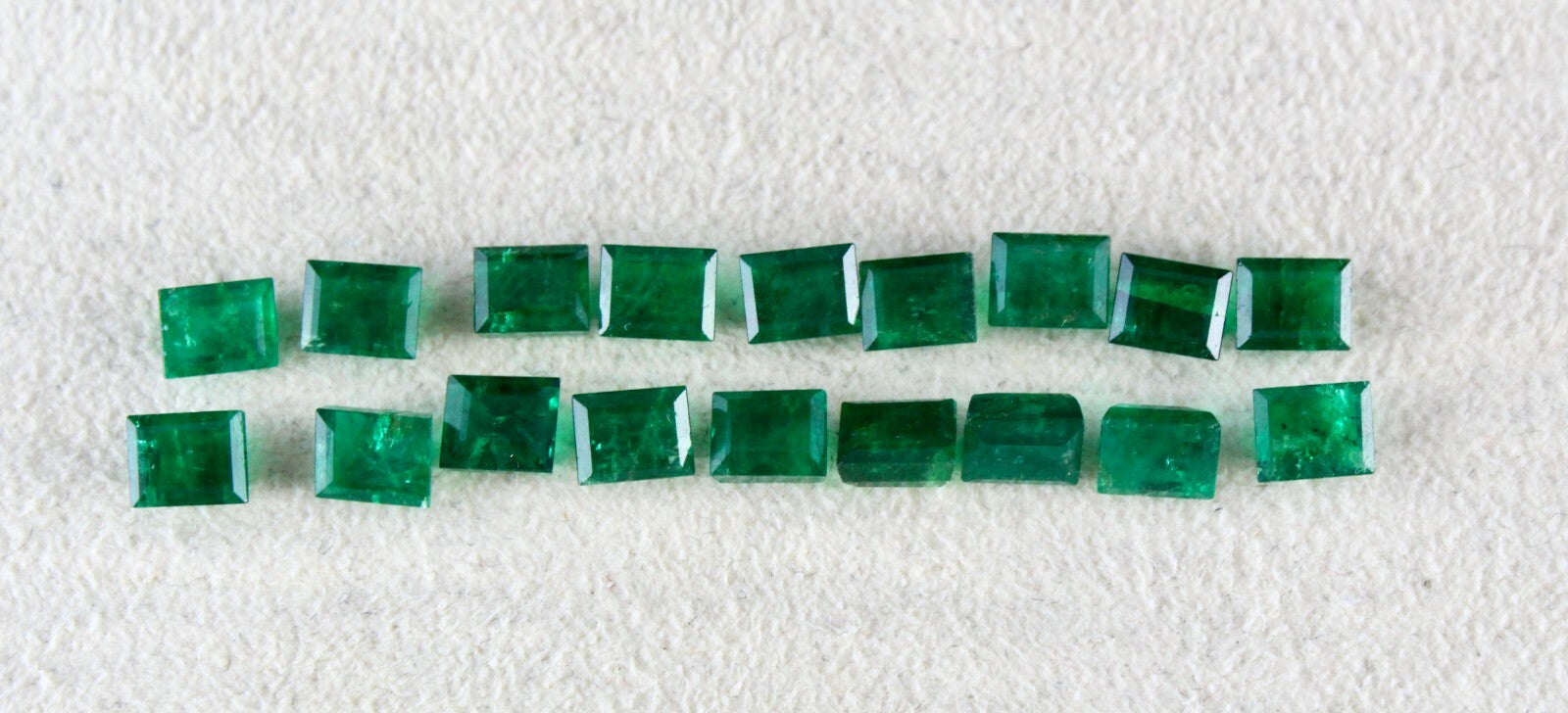 Certified Natural Zambian Emerald Octagon 5x4mm 18pcs 10.20ct Gemstone Designing