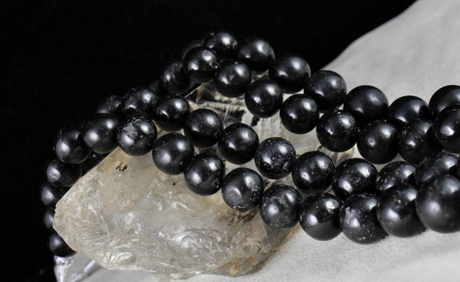 Natural Black Jade Beads Round 2 L 1658 Ct Big 19mm Gemstone Fashion Necklace