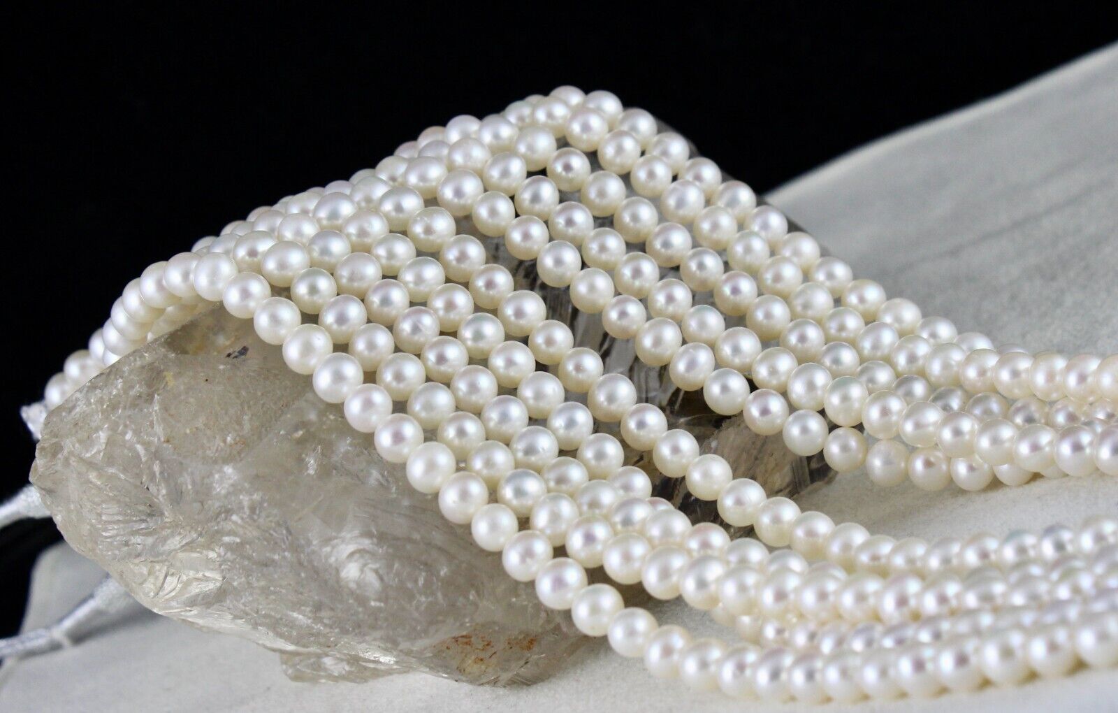 GENUINE FRESH WATER PEARL BEADS ROUND 5 L 525 CARATS GEMSTONE FASHION NECKLACE