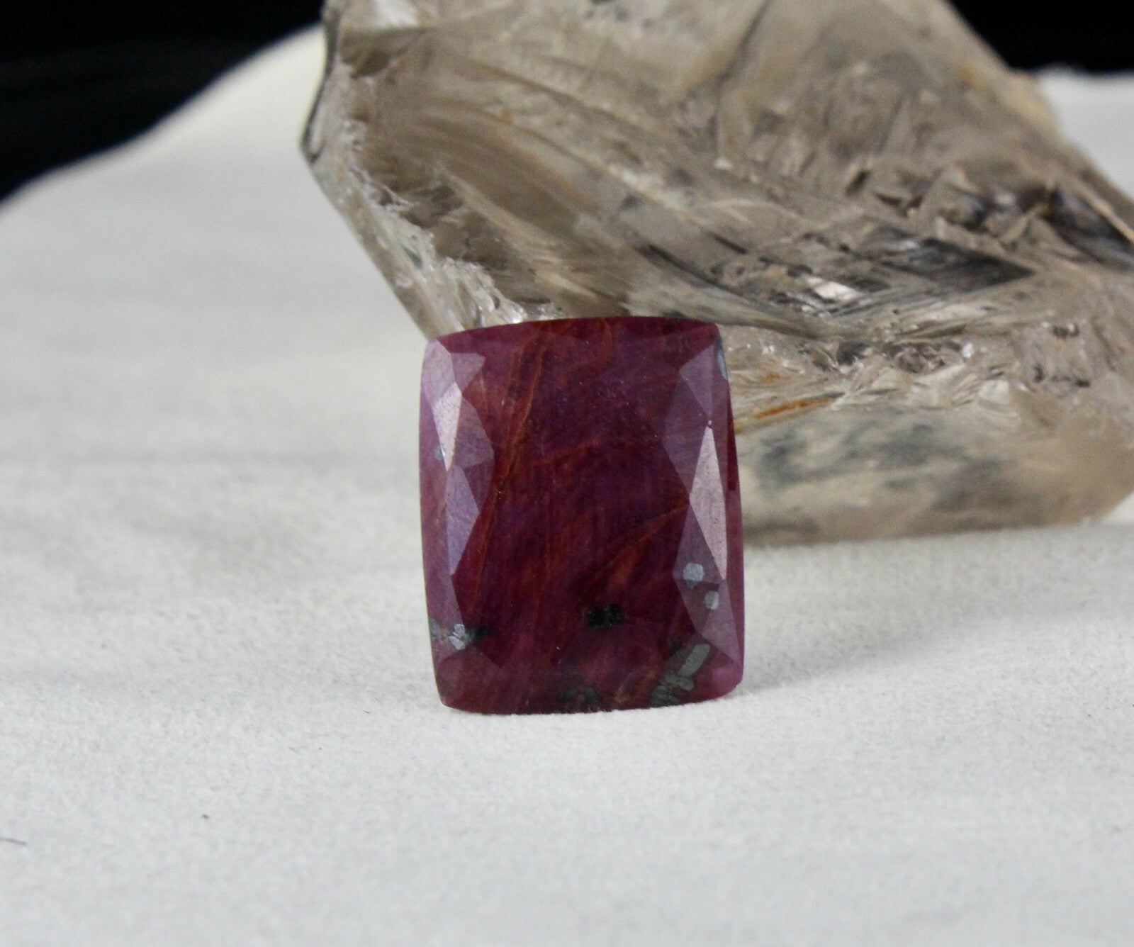 Unheated Natural Ruby 43ct Square Faceted Cabochon Gemstone Pendant Design