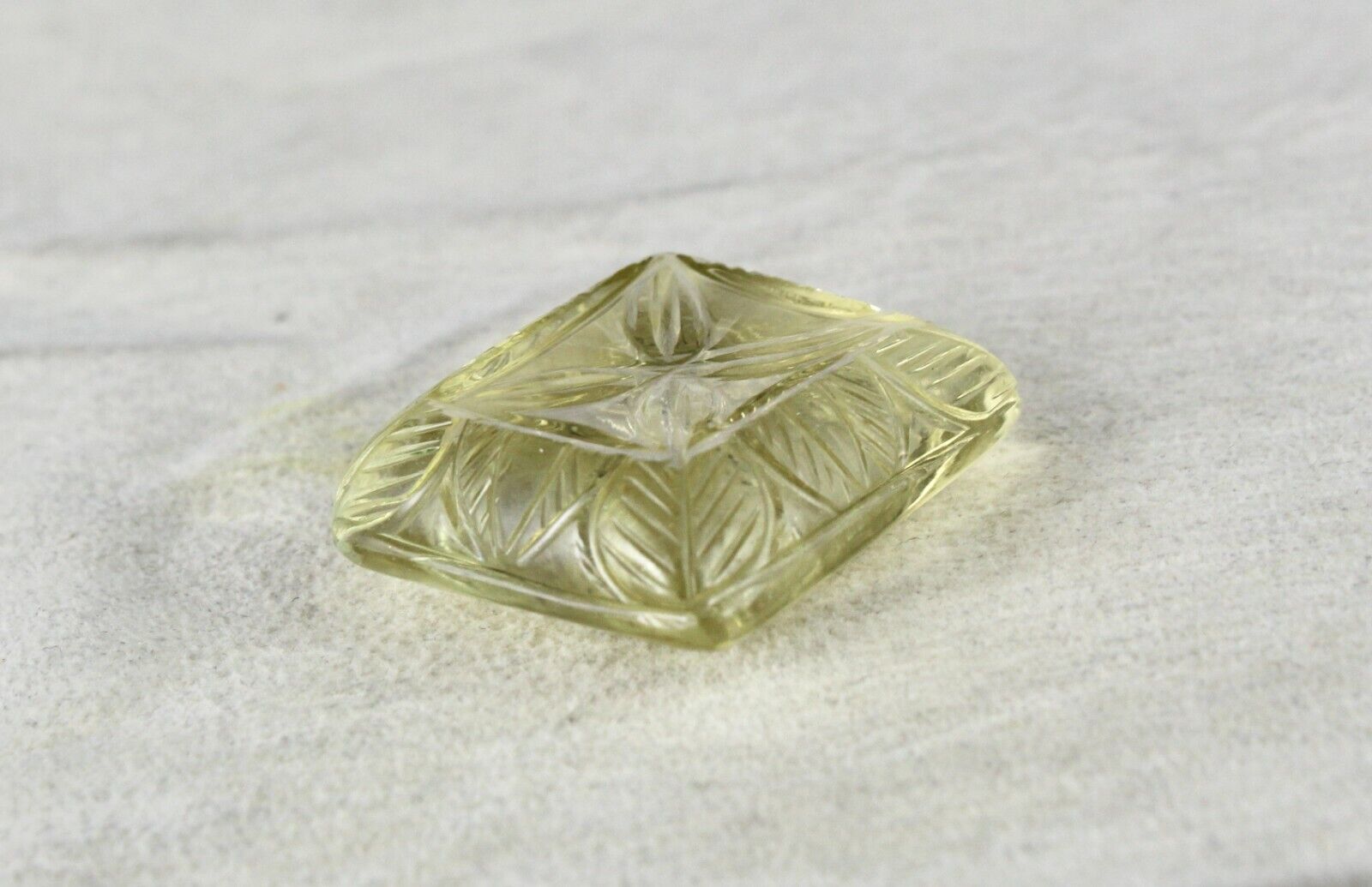 NATURAL LEMON QUARTZ CARVED RECTANGLE 28 MM 106 CARATS GEMSTONE FOR PENDANT