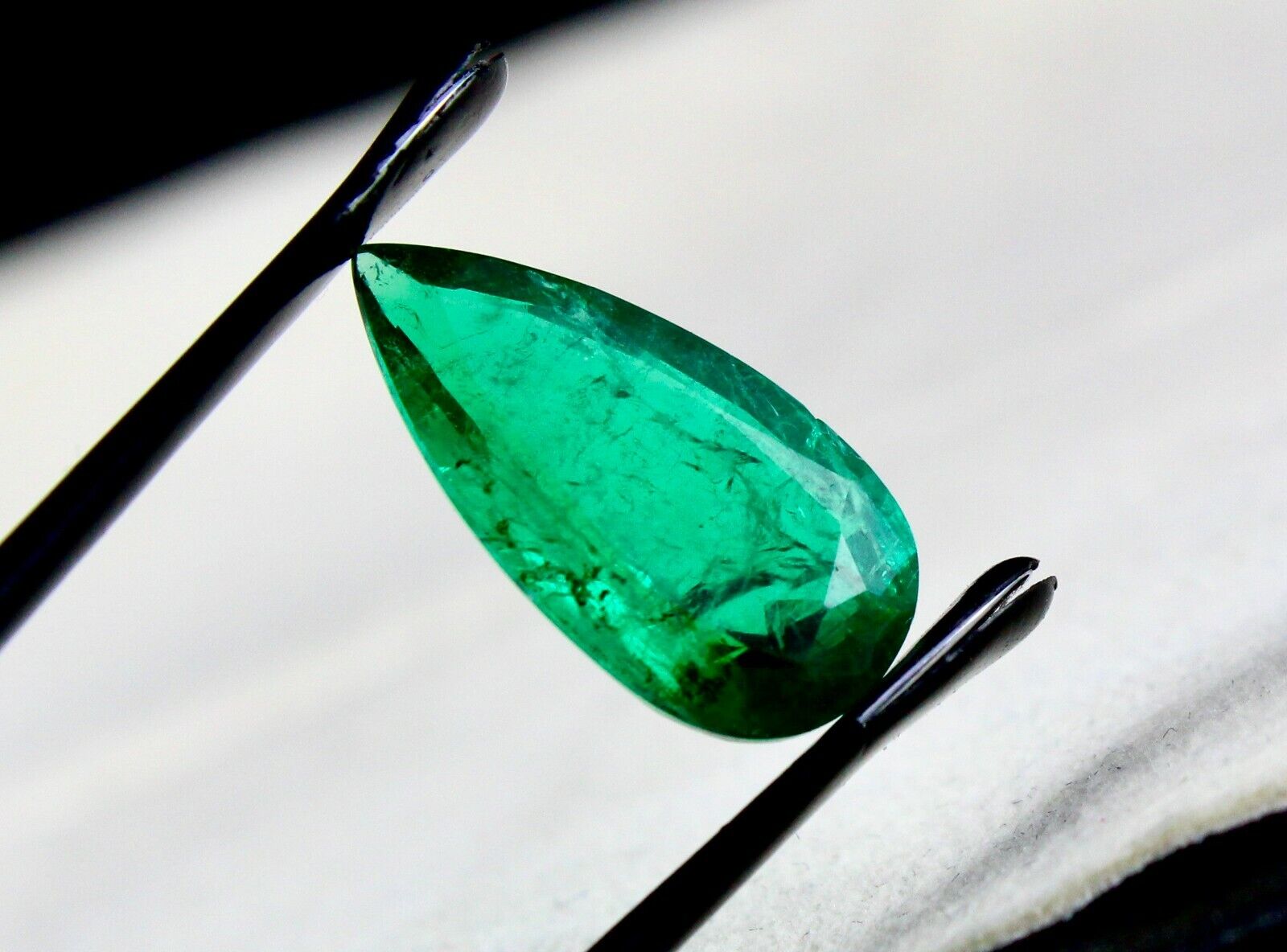 Gtl Certified Natural Zambian Emerald Pear 5.76 Cts Loose Gemstone Ring Pendant