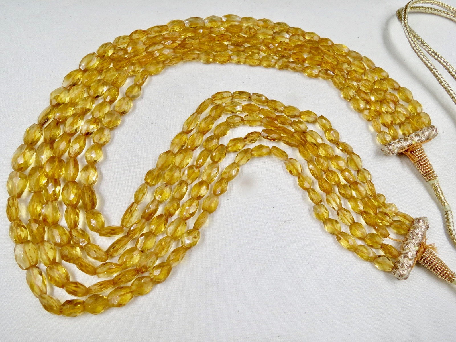 Natural Citrine Gemstone Necklace 5 L 453 Ct Faceted Beads Cocktail Fashion