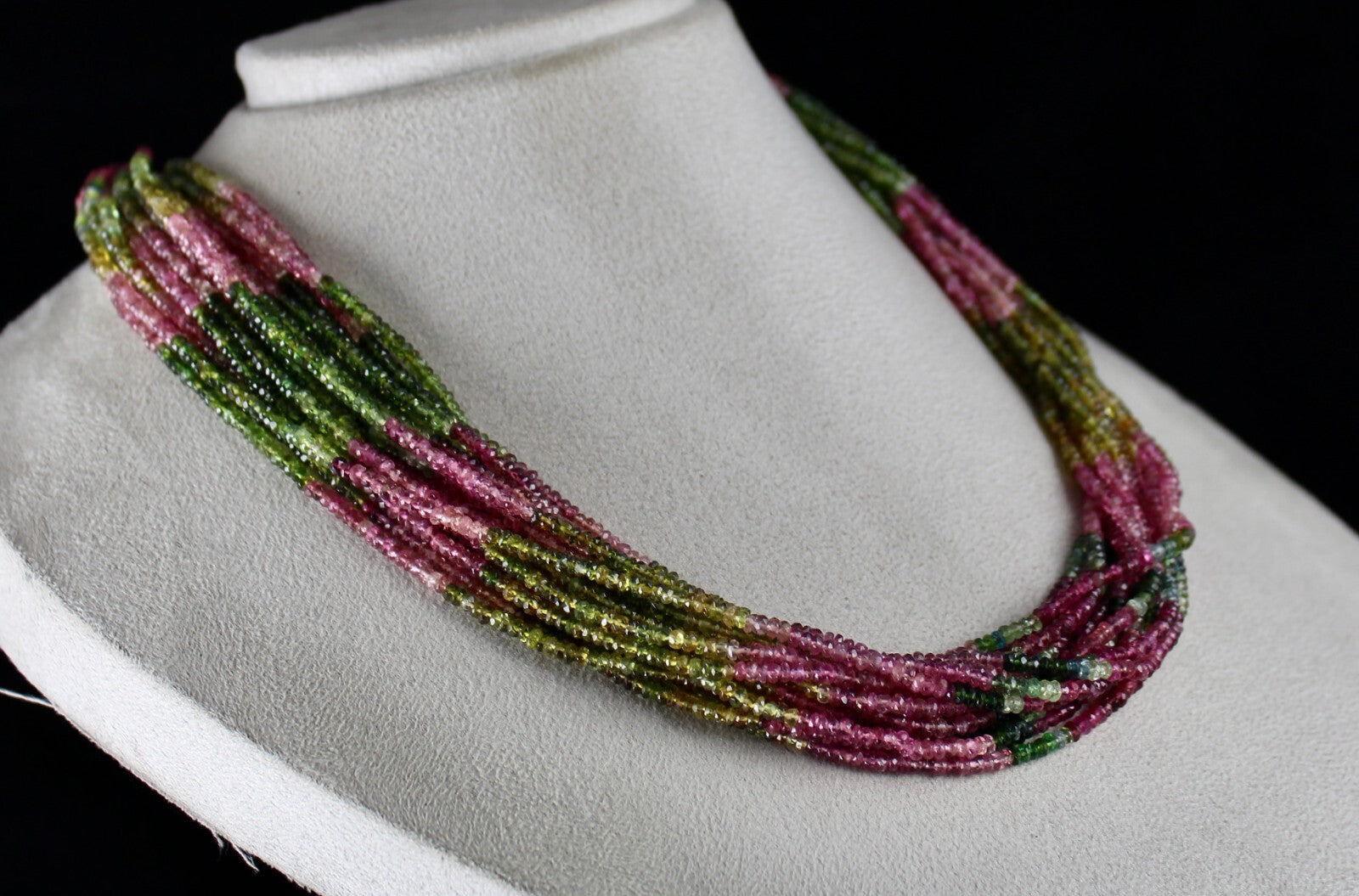 Certified Natural Multi Tourmaline 675 Ct Faceted Gemstone Necklace For Women