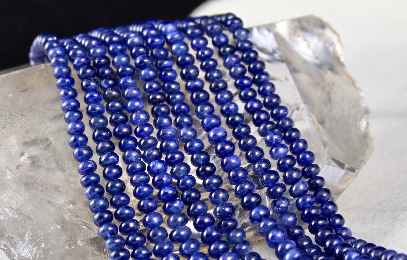 BURMESE BLUE SAPPHIRE BEADS ROUND 5 LINE 614 CTS GEMSTONE COLLECTORS NECKLACE