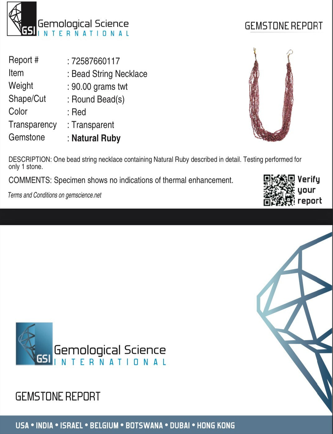 Certified Natural Ruby Pearl 448 Ct Sterling Silver Necklace For Women