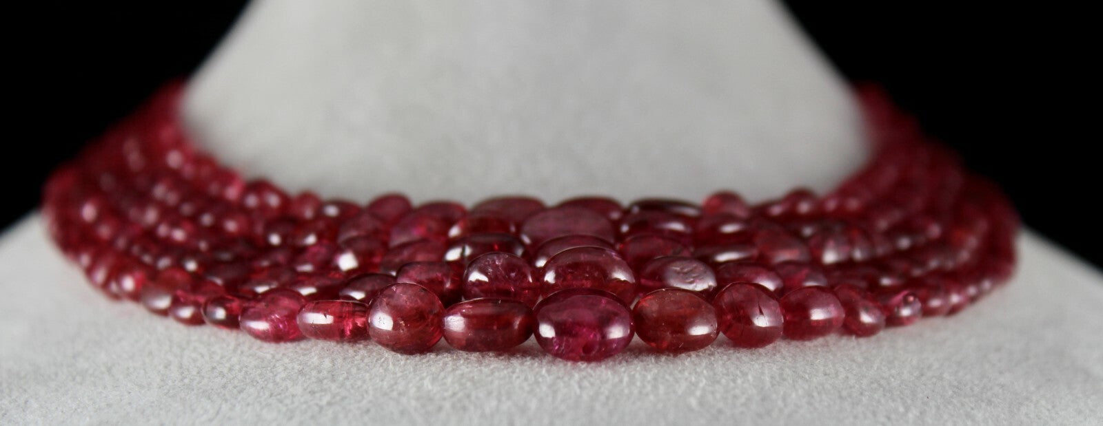 Certified Natural Spinel Cabochon 617 Ct Red Gemstone Beaded Necklace 5 L