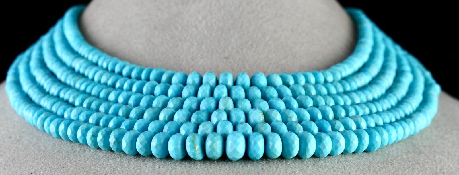 Natural Real Turquoise Necklace Beads Round 6 L 634 Ct Blue Vintage Gemstone