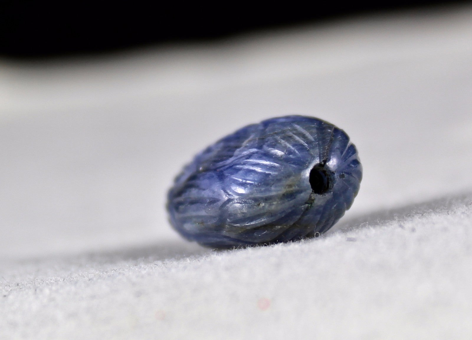 Certified Old Natural Blue Sapphire 45.70 Ct Bead Engraved Hanging Pendant