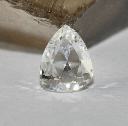 Certified Natural Rose Cut White Diamond Pear 0.74 Ct Loose Stone For Ring