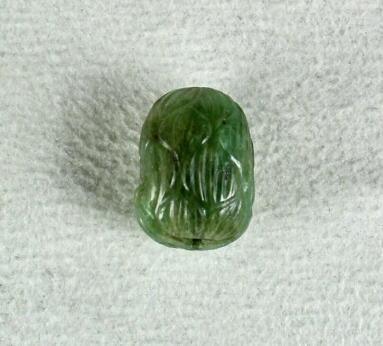 NATURAL UNTREATED EMERALD CARVED BEAD 28.63 CARAT GEMSTONE FOR DESIGNING PENDANT