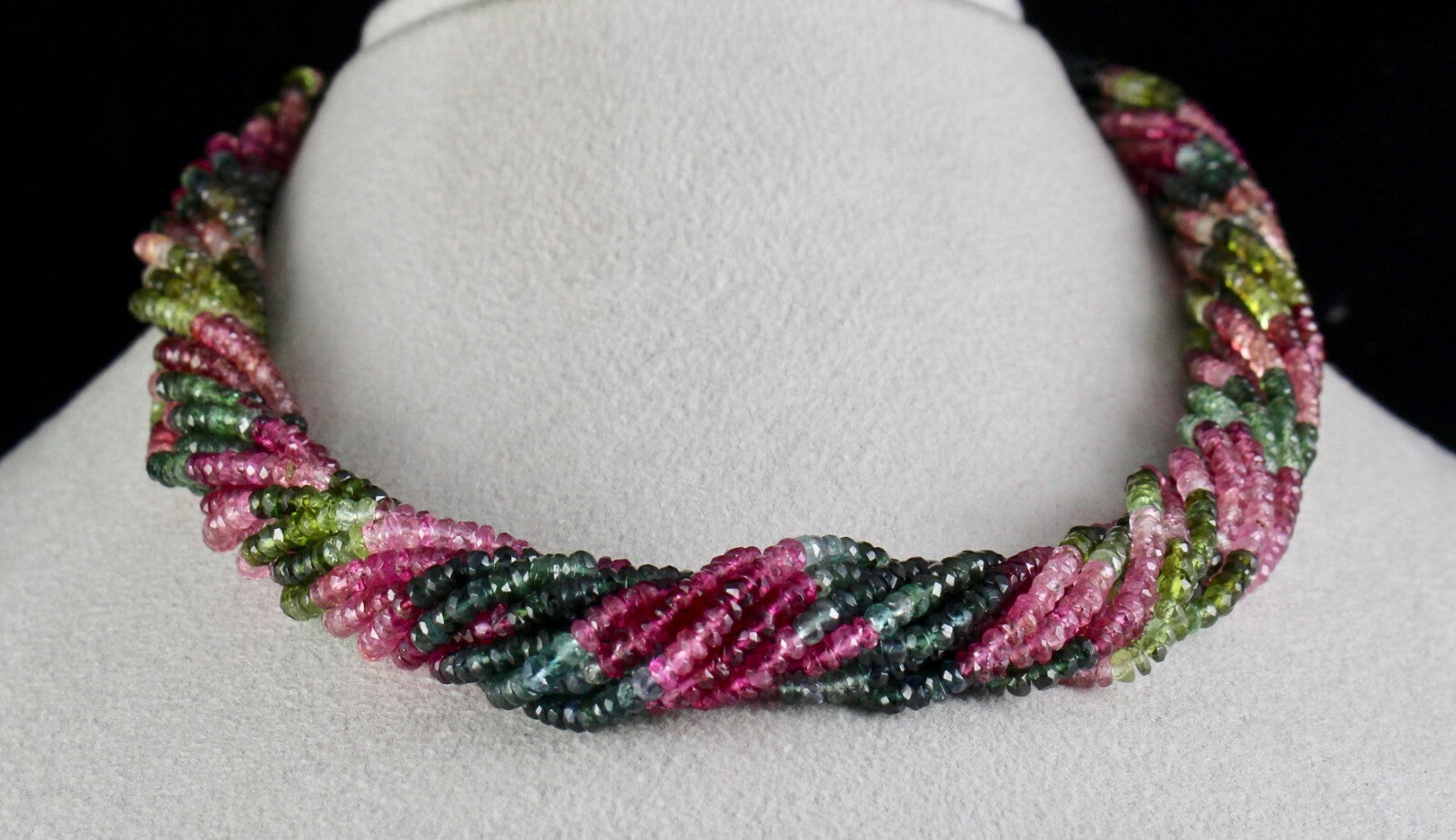 Certified Natural Multi Tourmaline 560 Ct Faceted Round Beads Necklace For Women