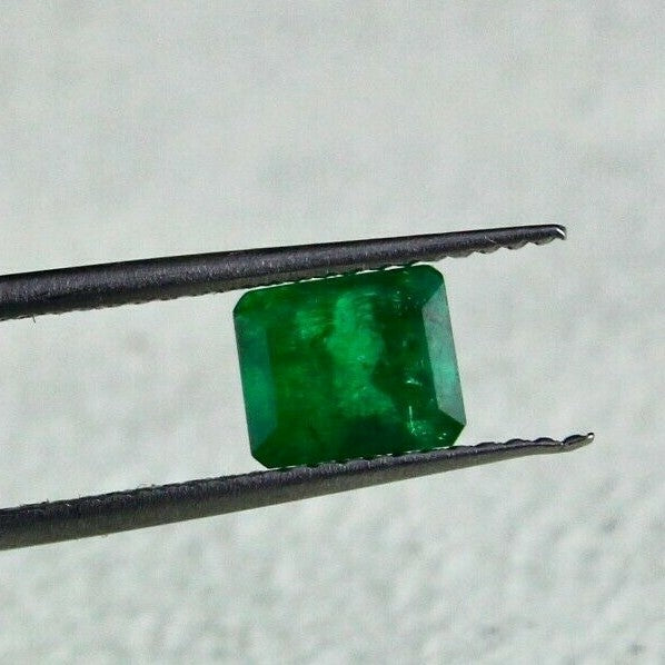 Certified Rare Natural Zambian Emerald 1.35 Ct Octagon Gemstone Ring Pendant