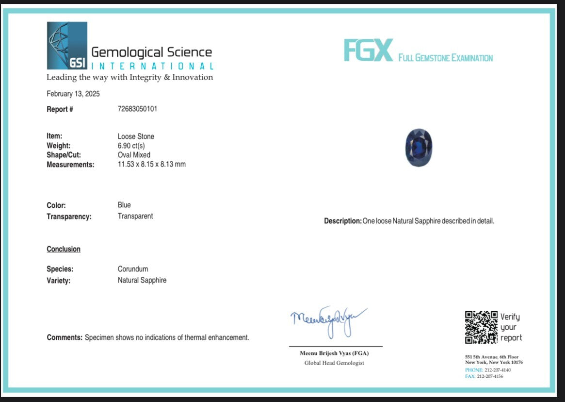 Natural Blue Sapphire 6.90 Ct Oval Cut Gemstone For Jewelry