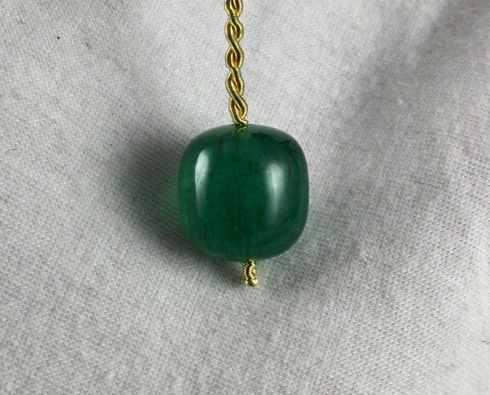 Certified Top Natural Zambian Emerald Bead 23.75 Carats Gemstone Pendant Design