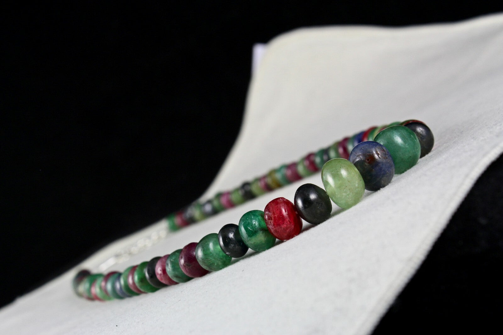 Certified Natural Emerald Ruby Sapphire 327ct Sterling Silver Necklace For Women