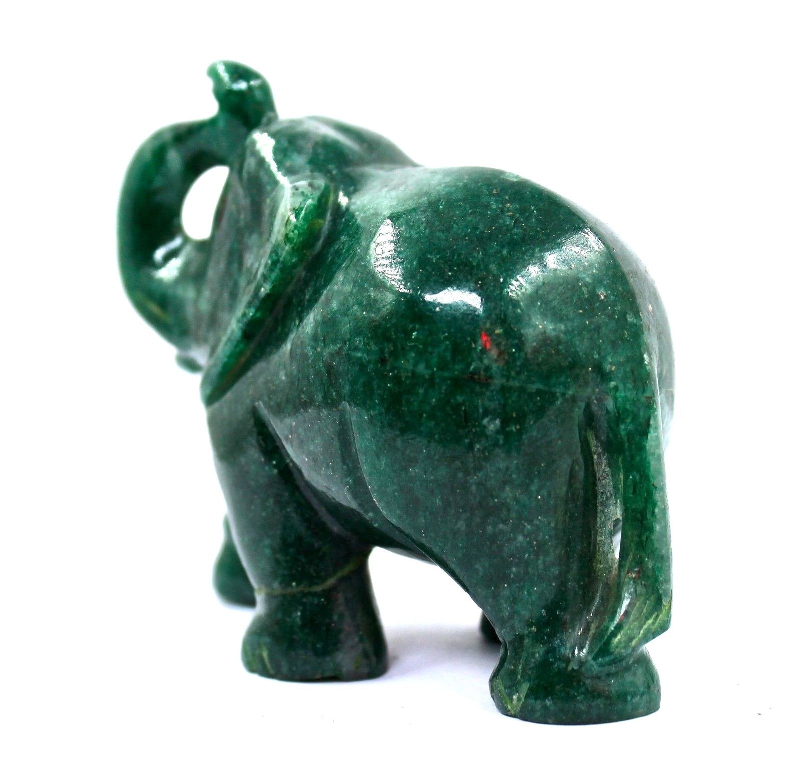 Natural Green Quartz 1080 Ct Carved Elephant Gemstone Statue Home Decor