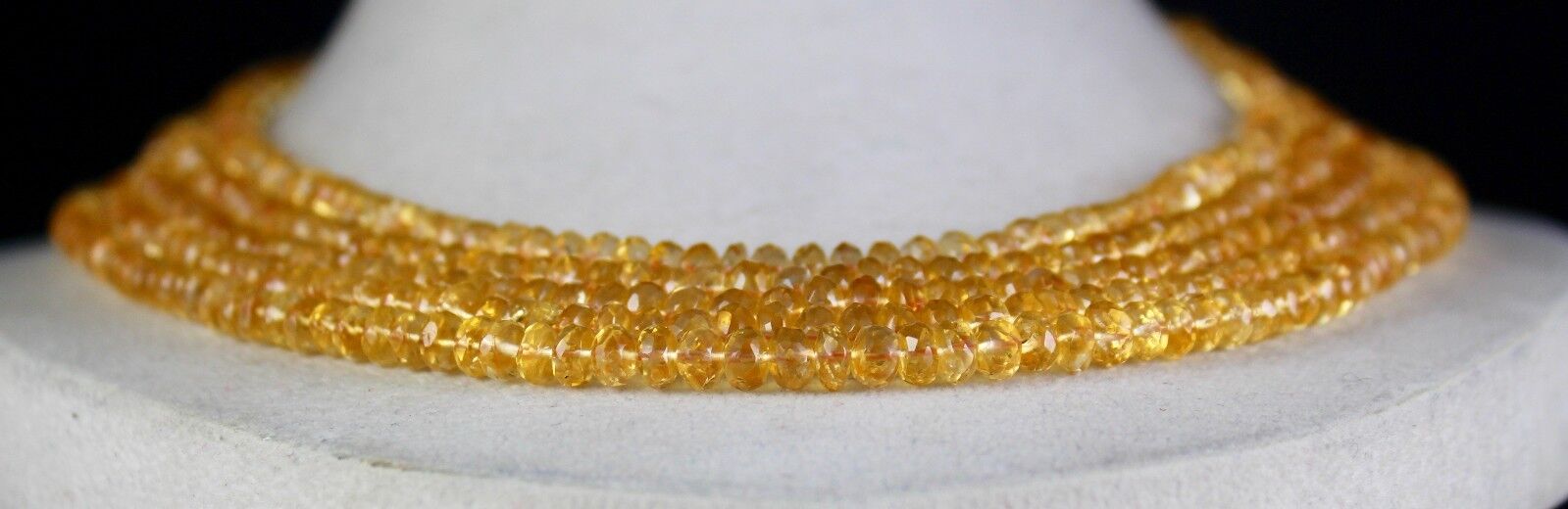 Natural Yellow Citrine Beads Faceted Round 5 L 480 Ct Gemstone Fashion Necklace