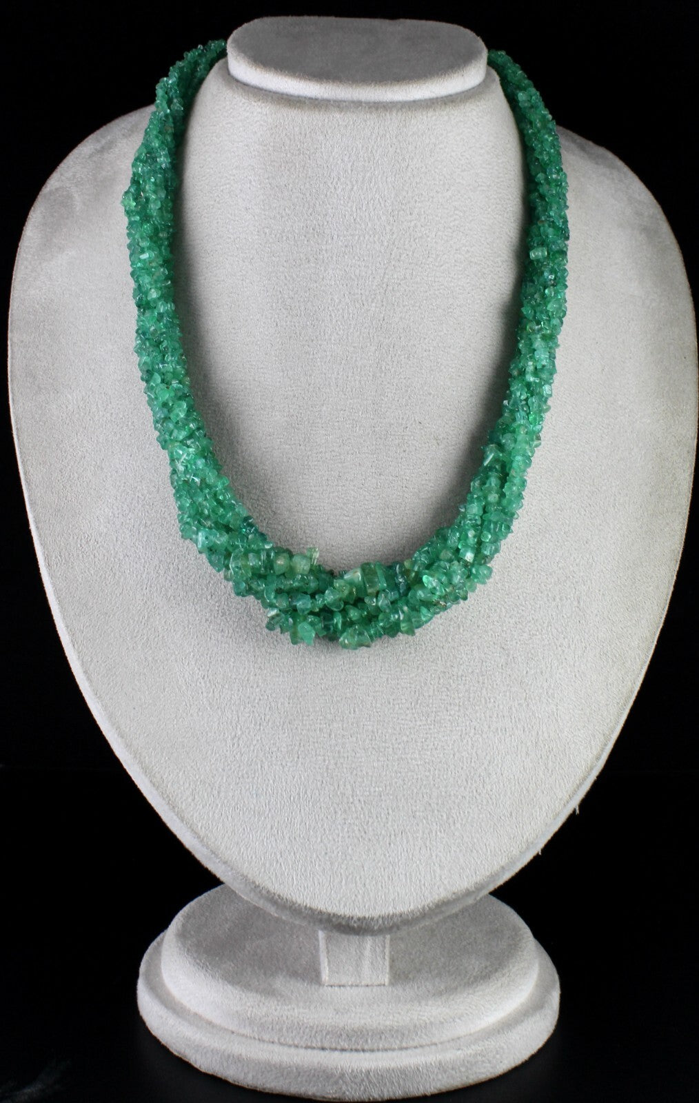 Certified Natural Emerald Beads Necklace 542Ct Colombian Gemstone Silver Jewelry