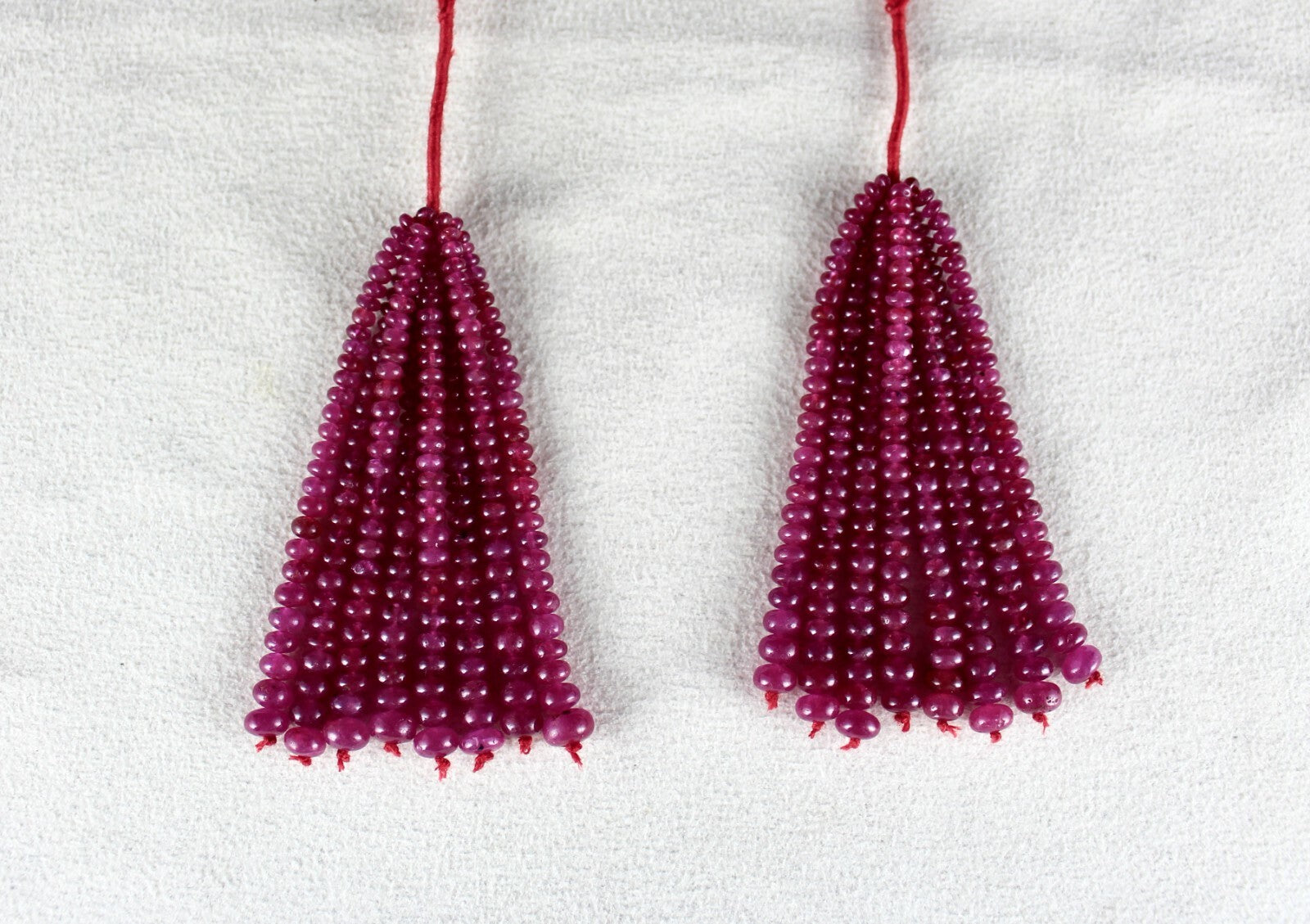 Certified Natural Ruby Beads 163 Ct Round Gemstone Tassle Earring Design