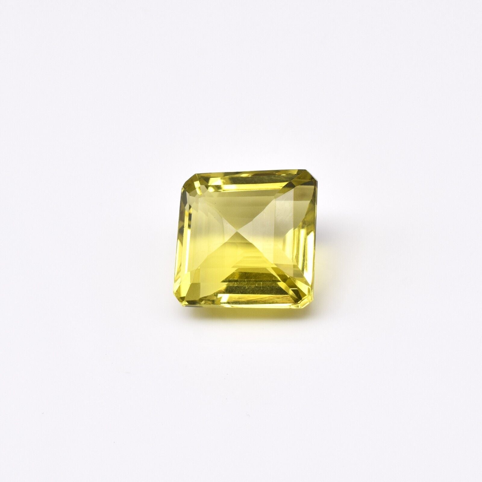 Natural Green Gold Lemon Quartz Octagon Fancy Cut 17.71 Ct Gemstone Ring Pendant