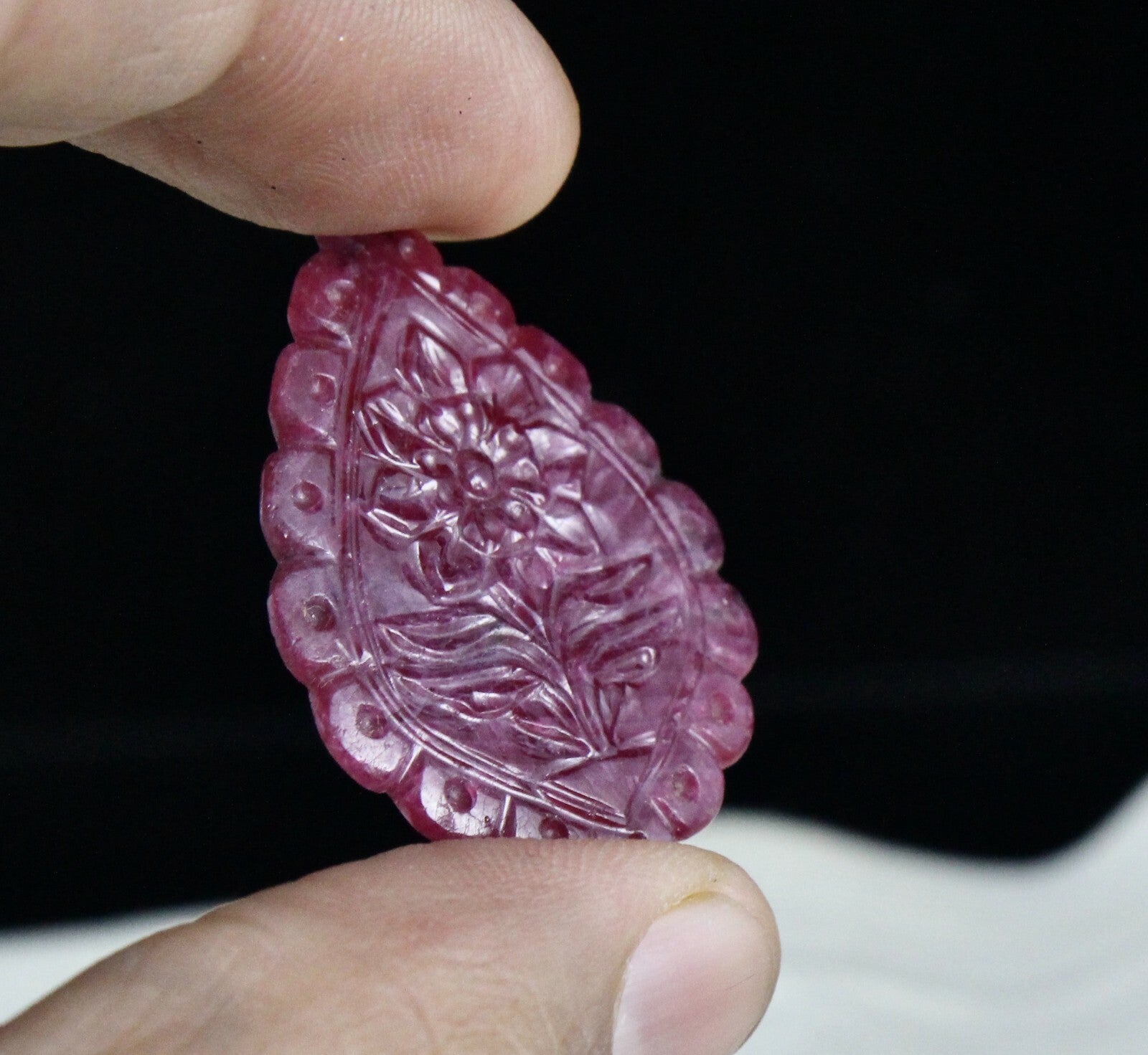 Certified Natural Ruby Set Carved Pear 7 Pcs 109 Ct Untreated Gemstone Design