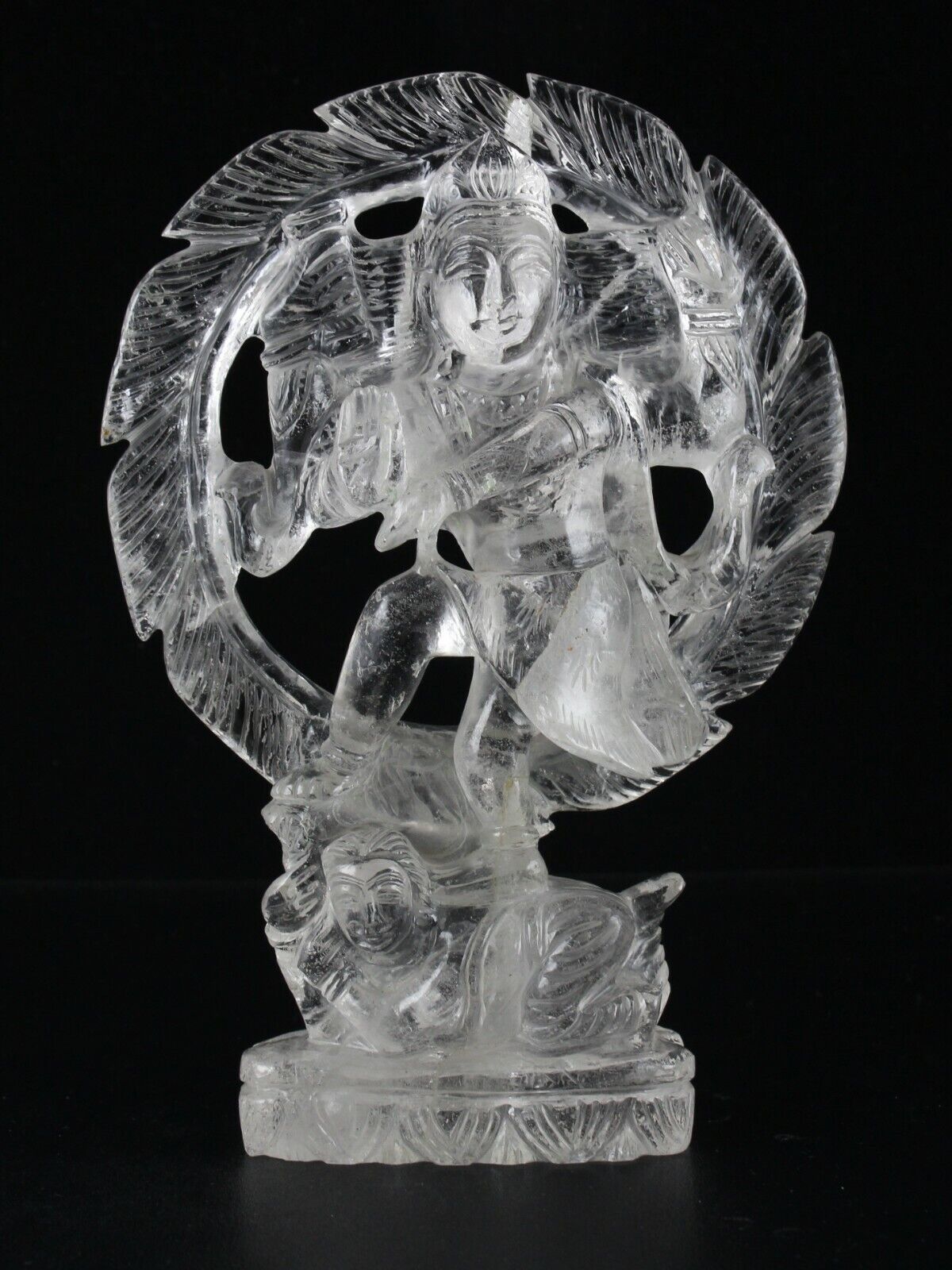 SPIRITUAL NATURAL ROCK CRYSTAL QUARTZ LORD SHIVA NATRAJ 2670 CTS GEMSTONE STATUE