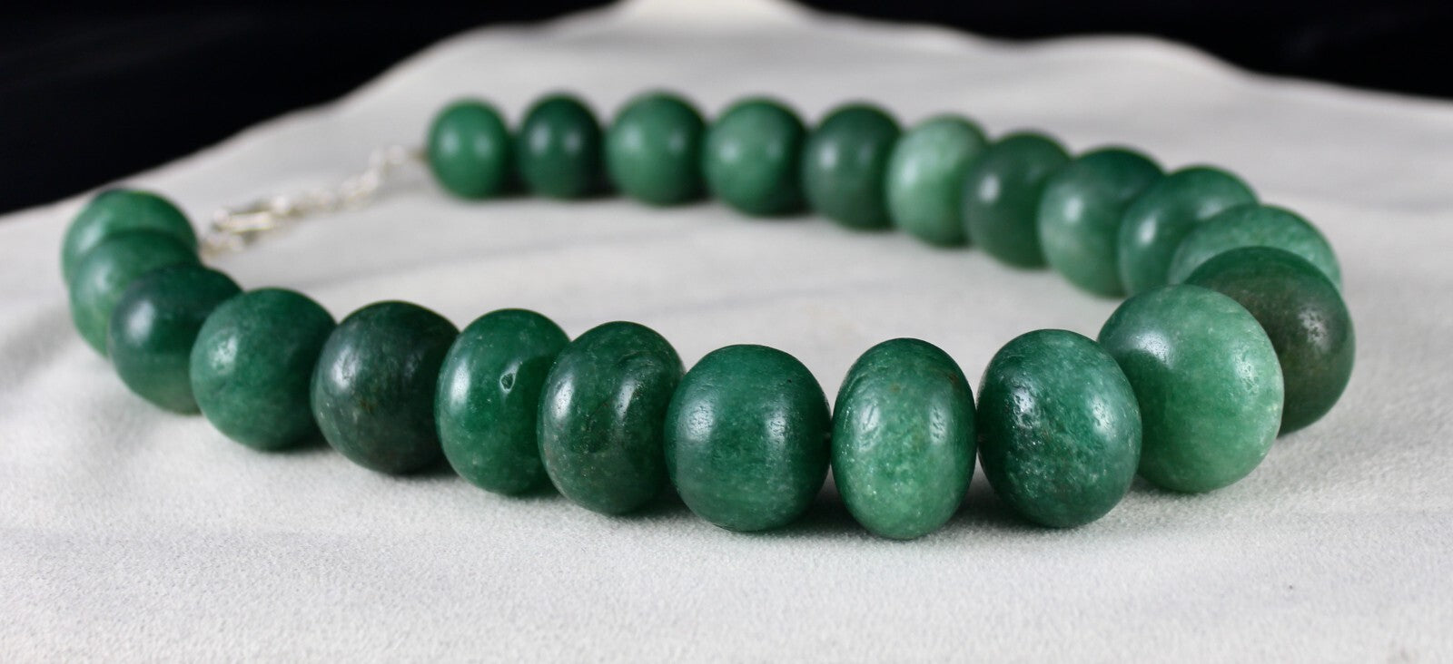 Green Quartz Round Beaded Necklace 1782 Ct Big Gemstone Beads