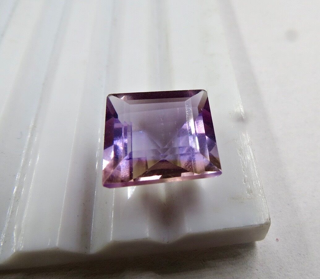 15MM NATURAL AMETRINE CUT SQUARE 15.20 CARATS GEMSTONES FOR RING DESIGNING