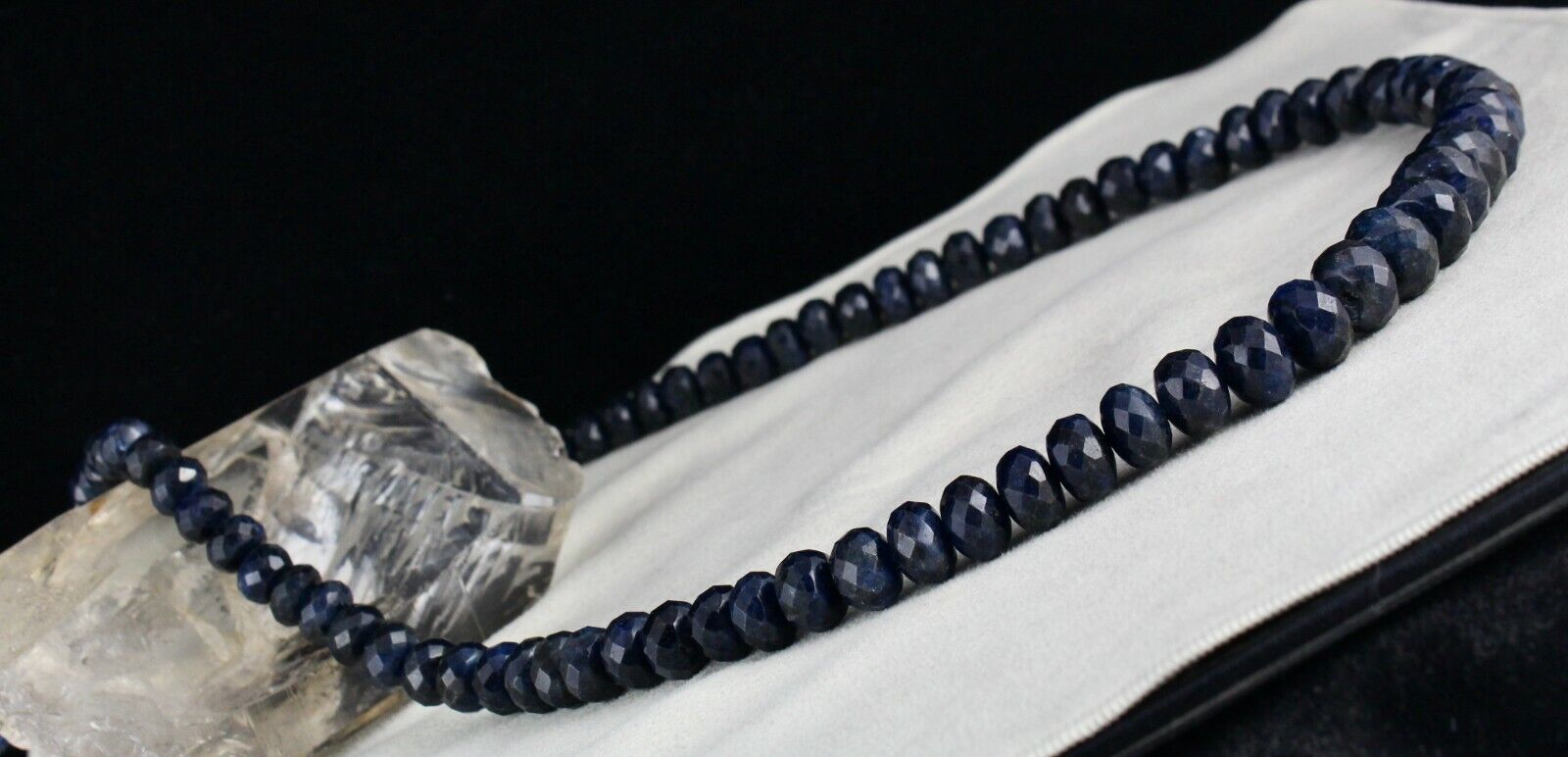 DYED SAPPHIRE CORUNDUM BEADS ROUND FACETED 1 L 803 CARATS BIG GEMSTONE NECKLACE