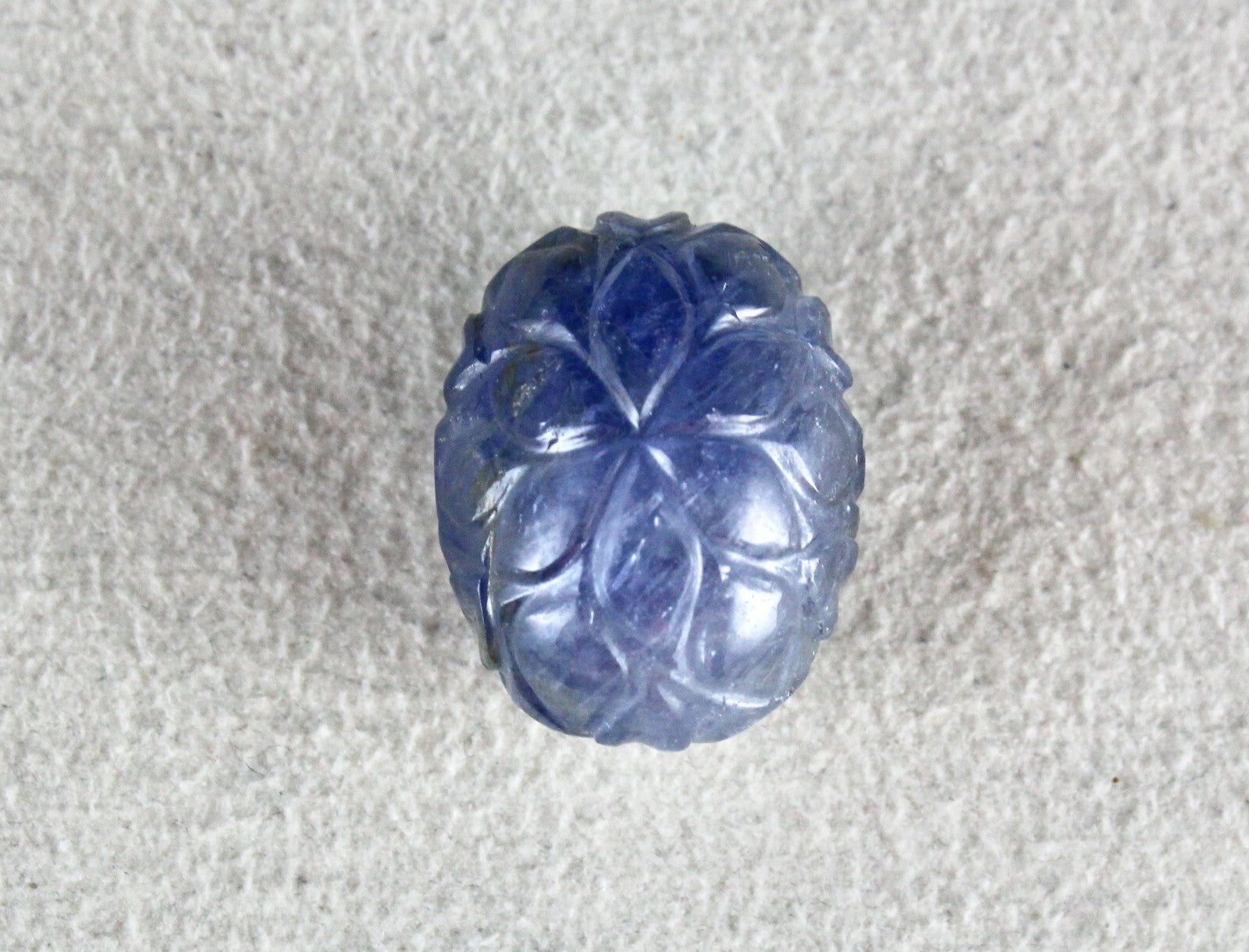 Certified Antique Natural Blue Sapphire 40.54 Ct Carved Gemstone For Designing