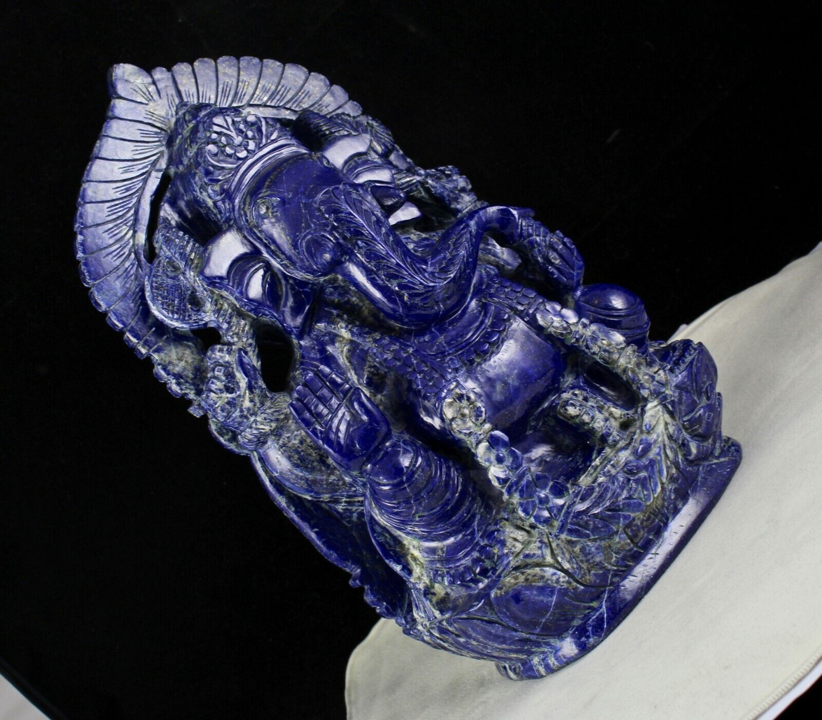 BIG NATURAL LAPIS LAZULI 21000 CARATS 10 INCH LORD GANESHA STATUE FOR HOME DECOR