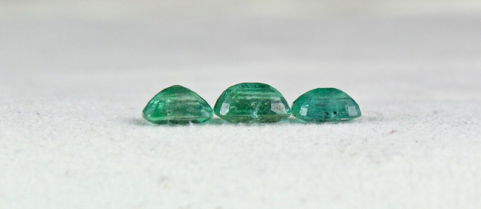 NATURAL ZAMBIAN EMERALD CUSHION CUT GEMSTONE 3 PIECES 4.17 CARATS FOR DESIGNING