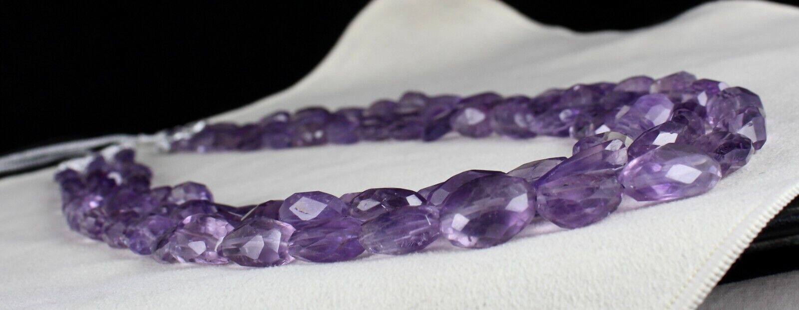 Natural Amethyst Beads Faceted Tumble 3L 790 Ct Purple Gemstone Fashion Necklace