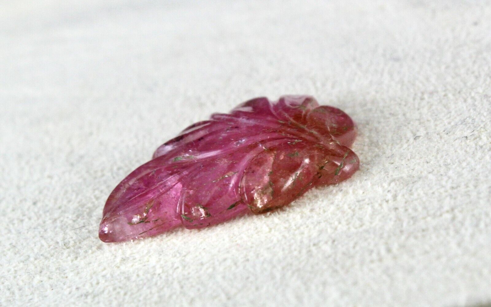 NATURAL MULTI TOURMALINE CARVED LEAF 28.28 CTS GEMSTONE DESIGNING PENDANT BROOCH