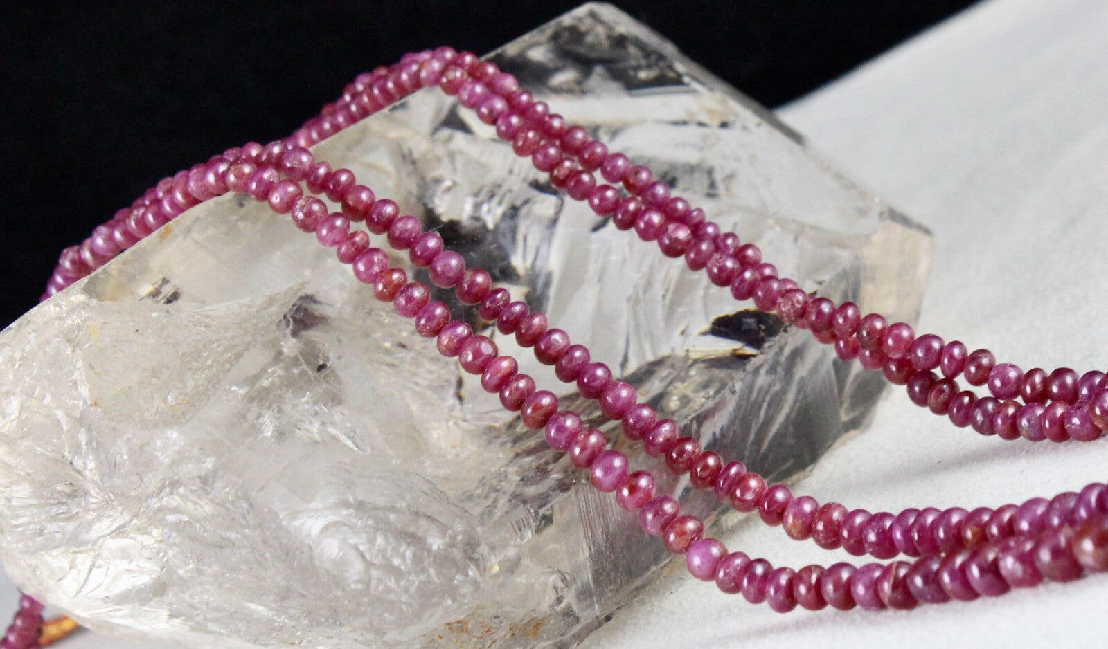 Natural Untreated Ruby Beads 129ct Round Red Gemstone Fashion Necklace For Women