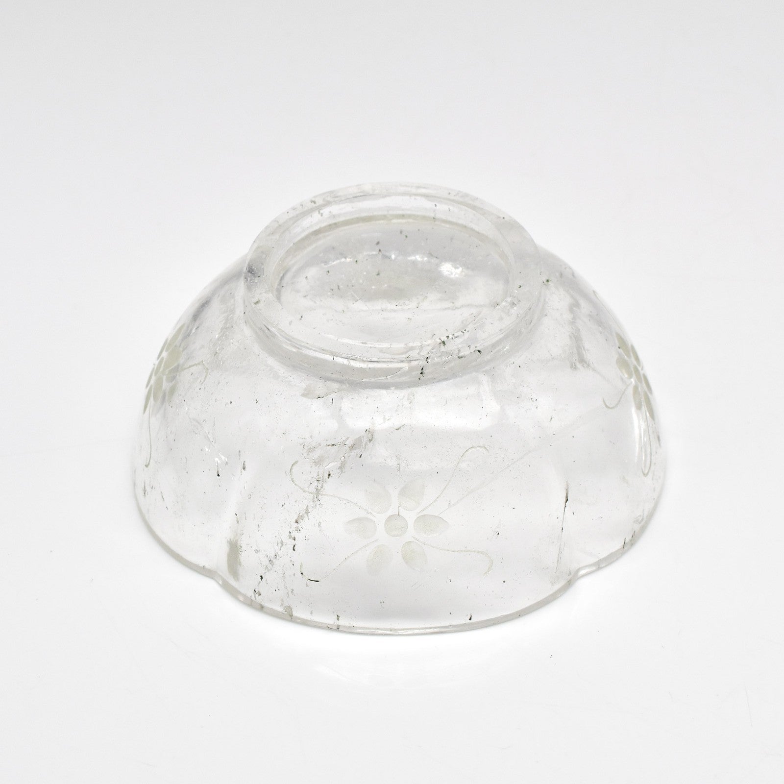 Certified Natural Rock Crystal Quartz 975 Ct Engraved White Gemstone Bowl Decor