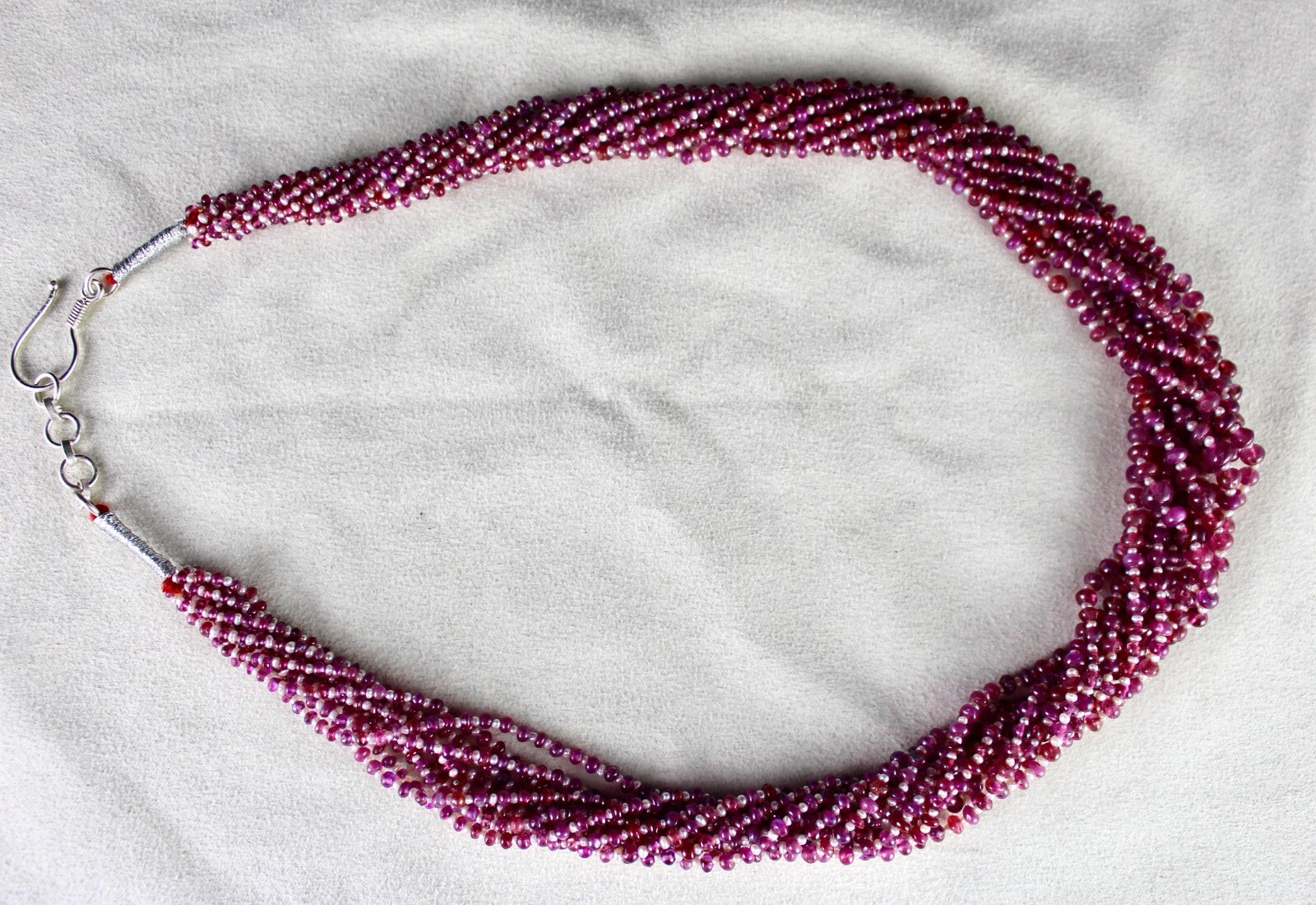 Certified Natural Ruby Pearl 448 Ct Sterling Silver Necklace For Women