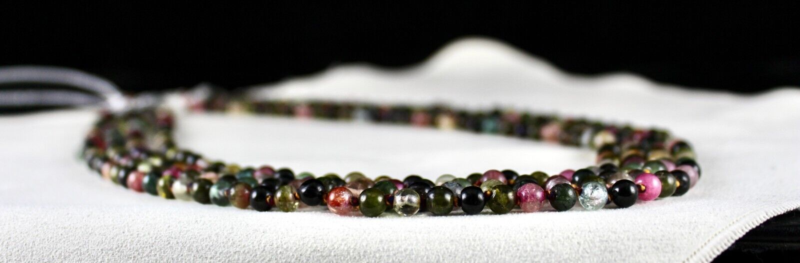 NATURAL MULTI COLOUR TOURMALINE BEADS ROUND 4L 502 CTS GEMSTONE KNOTTED NECKLACE