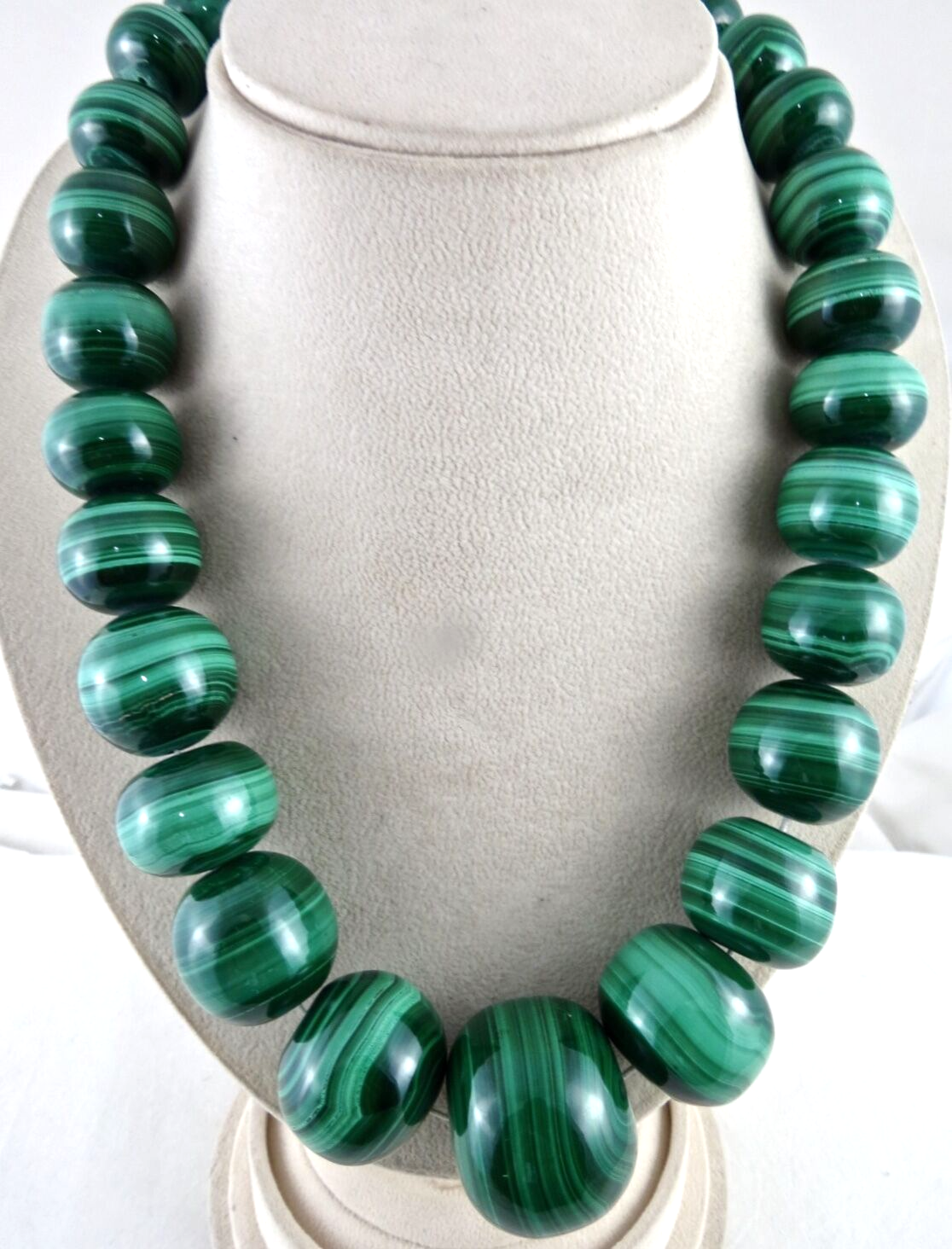 Big Natural Malachite Drilled Beads Round 35mm 3865 Ct Semi Precious Gemstone