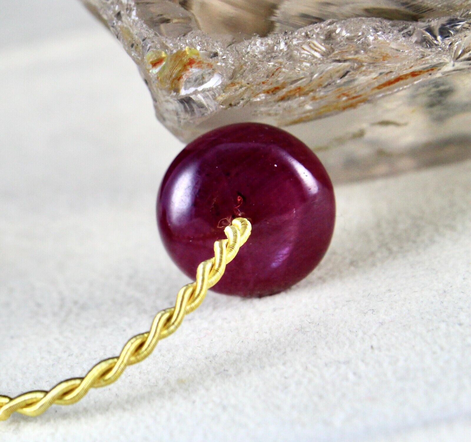 NATURAL UNTREATED RUBY ROUND BEAD 27.75 CTS DRILLED LOOSE GEMSTONE PENDANT RING