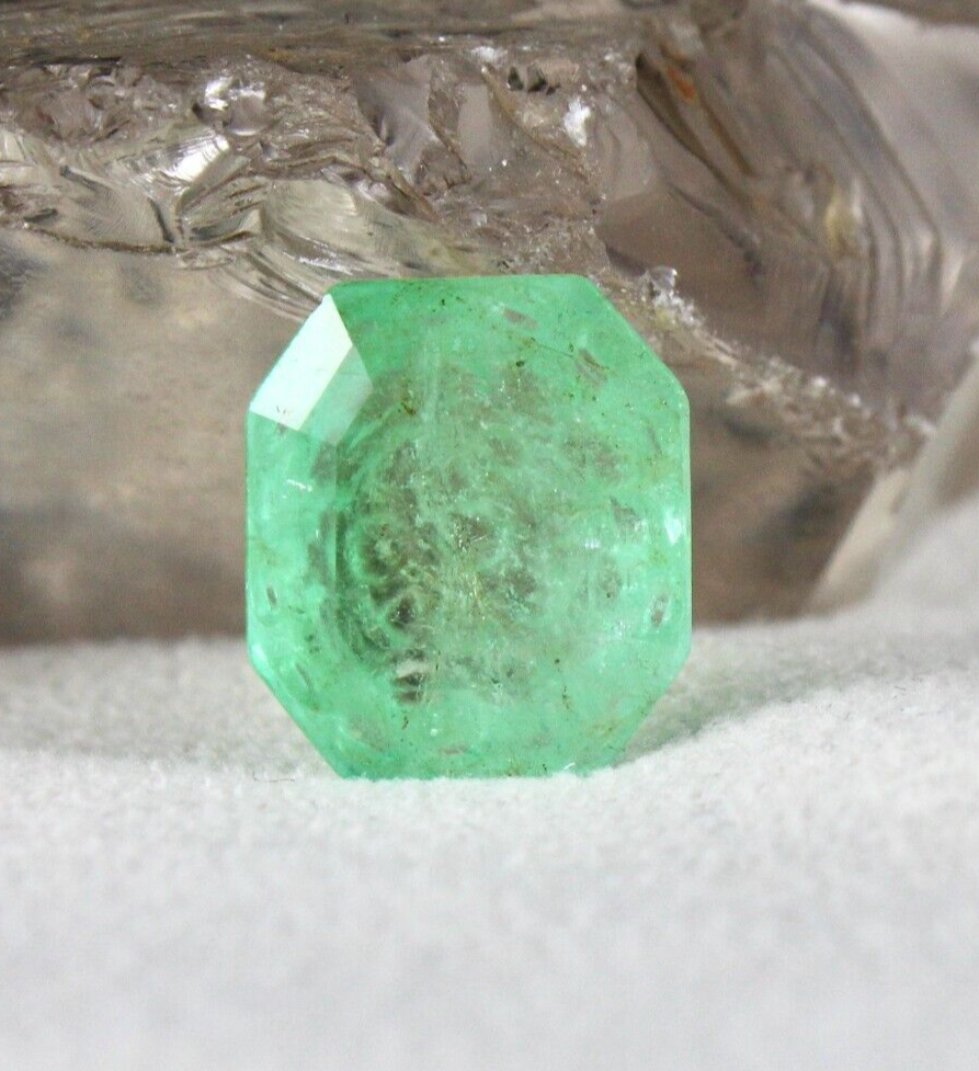 Certified Natural Colombian Emerald 8.36ct Octagon Cut Gemstone Ring Pendant