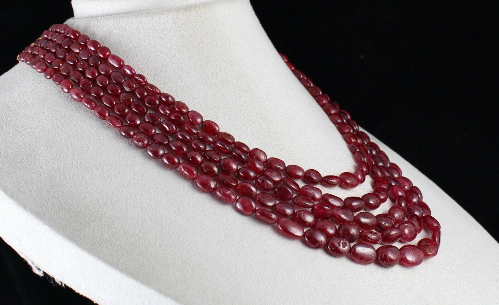 Certified Natural Spinel Necklace 750 Ct Beaded Cabochon Red Gemstone Beads